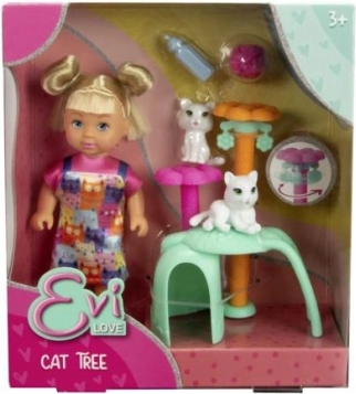 Poupée Evi avec arbre à chat