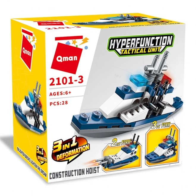Qman Hyperfunction Tactical Unit 2101-3 Vaisseau d'escorte 3 en 1