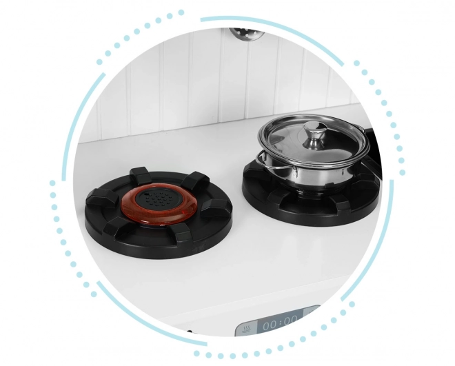 Cuisine en bois pour enfants, four, brûleurs micro-ondes, accessoires ECOTOYS