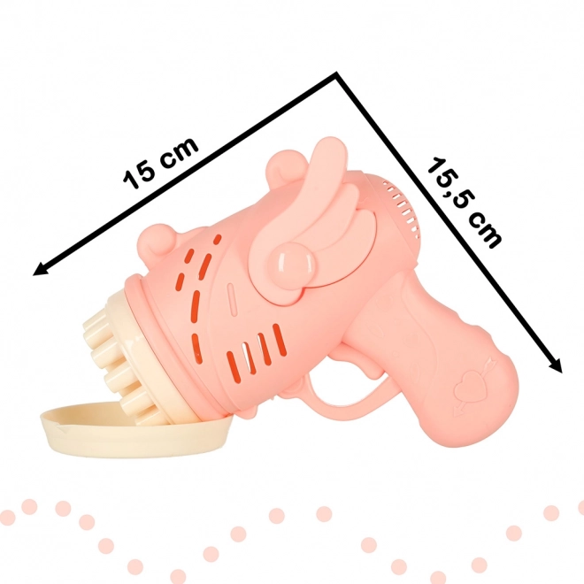Pistolet à bulles rose avec ailes