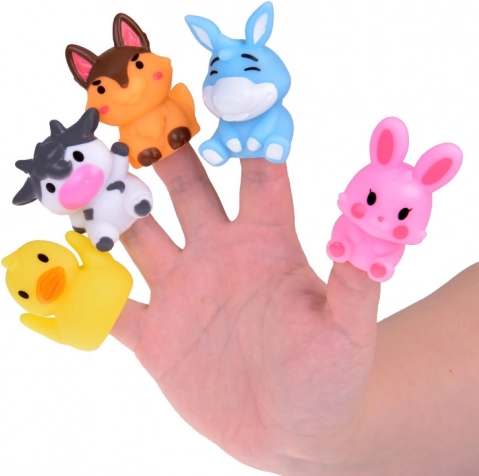 Animaux de ferme en caoutchouc pour doigts - ensemble de 5 figurines