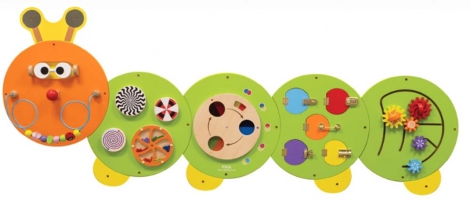 Panneau mural Montessori en bois - chenille