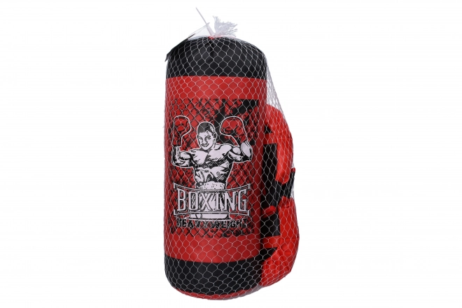 Sac de boxe avec gants 18x49 cm