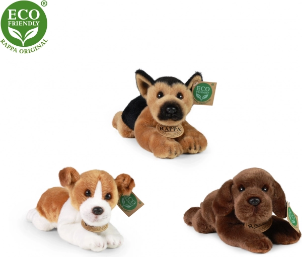 Chien en peluche allongé 18 cm écoresponsable – son non fonctionnel