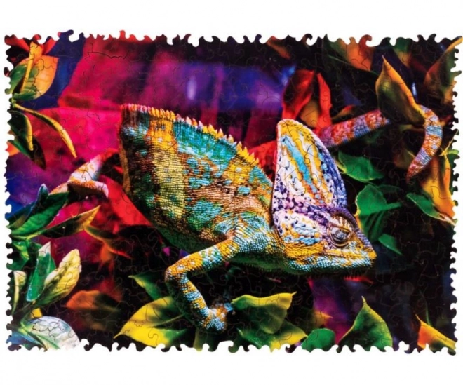 PUZZLE COLORÉ EN BOIS - Caméléon incroyable