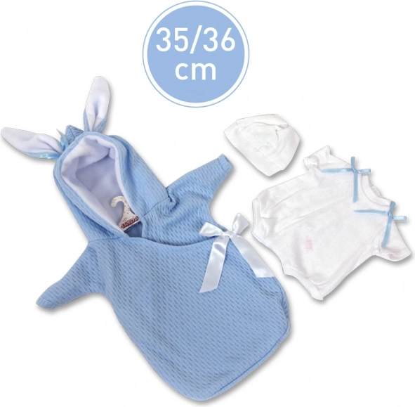 Llorens tenue pour poupée New Born 35–36 cm avec capuche et petites oreilles
