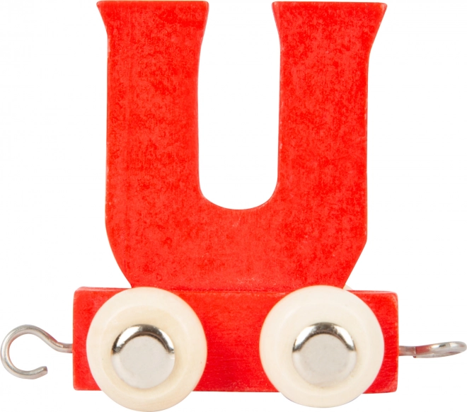 small foot petit train en bois – lettre U, wagon coloré