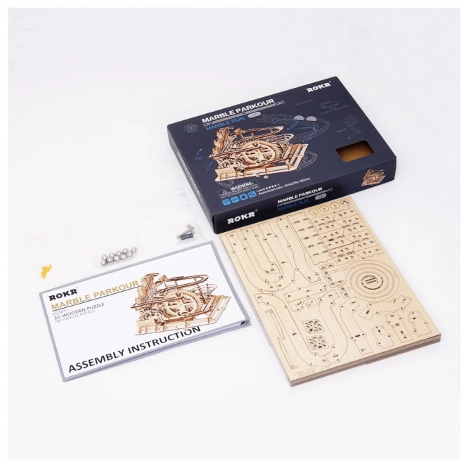 Puzzle 3D en bois Rokr Piste à billes Parkour