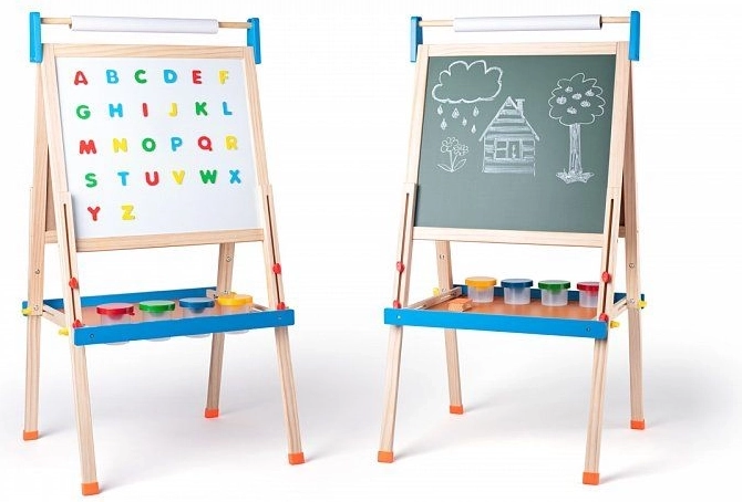 Amusement double face : surface magnétique et tableau à craie