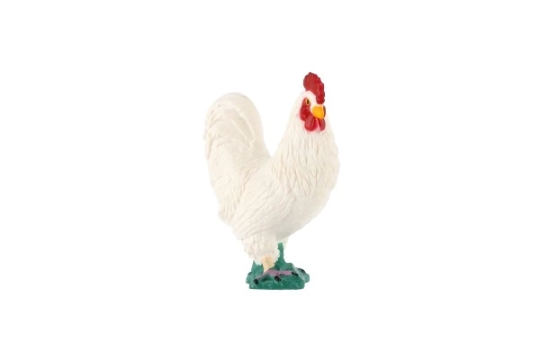 Coq blanc - coq domestique plastique zooted 5cm en sachet