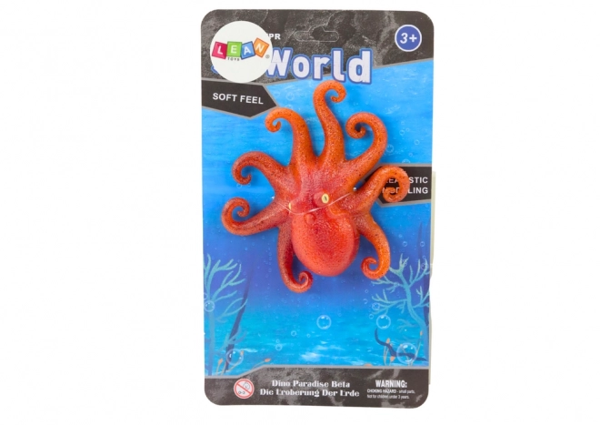 Figurine en caoutchouc pieuvre orange Sea World