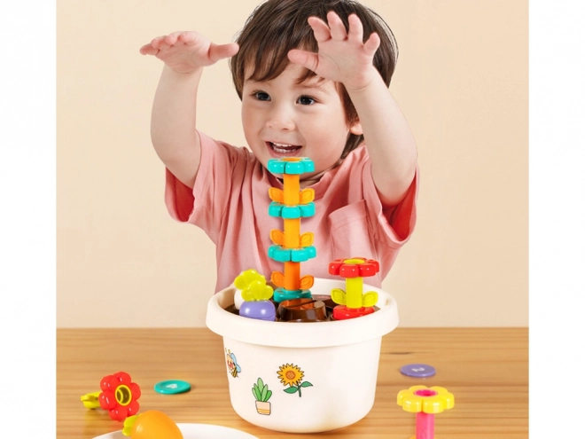 Ensemble éducatif avec pot de fleurs et trieur pyramidal pour enfants à partir de 12 mois - Hola