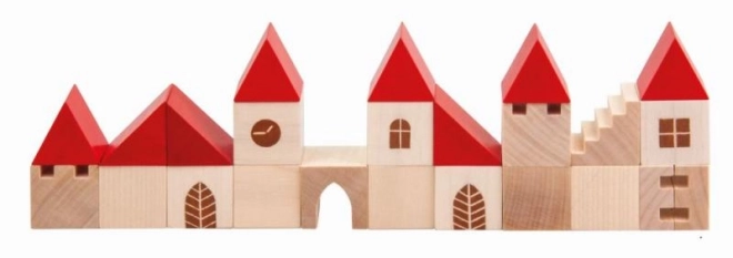 Jeu de construction en bois petite ville 100 pcs