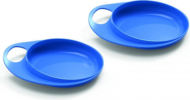 Assiettes à bord surélevé, bleu pastel (2 pcs)