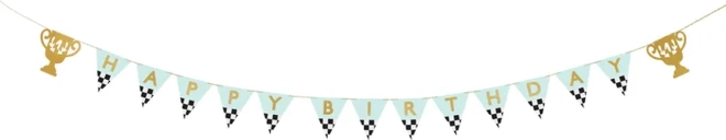 Bannière Happy Birthday avec trophées 2,5 m