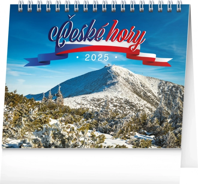 Calendrier de bureau NOTIQUE Montagnes tchèques 2025, 16,5 x 13 cm