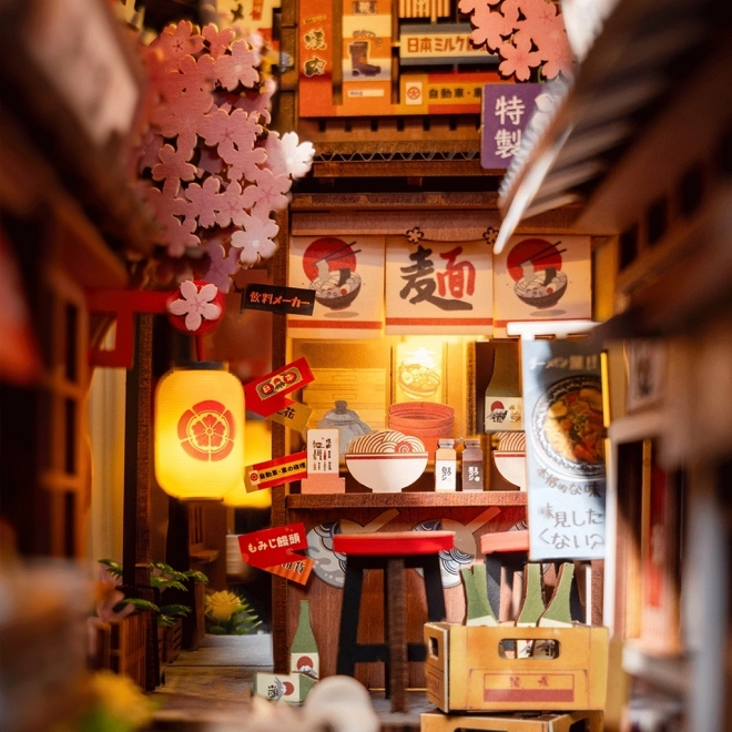 Cale-livre puzzle 3D Sakura Lane avec vin