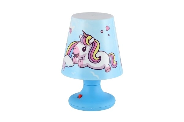 Mini lampe avec licorne pour table en plastique 8,5x11cm à piles 3 couleurs