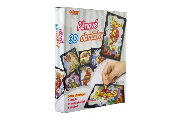 Images 3D en mousse 6pcs + 6pcs supports dans boîte 19x22x6,5cm