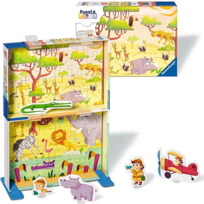 RAVENSBURGER Puzzle&Play: Safari 2x24 pièces