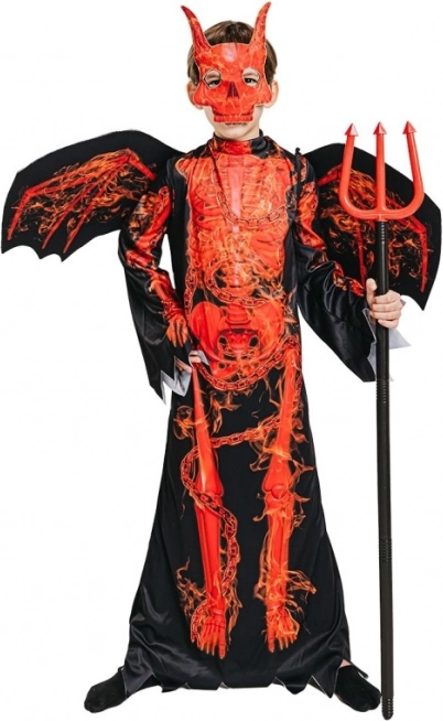 Costume de carnaval diable squelette pour enfants 120-130 cm