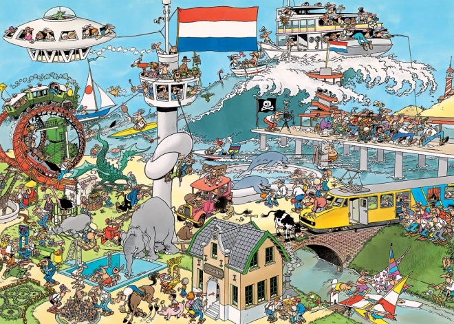 JUMBO Puzzle JvH Chaos de transport par avion et bateau 2x1000 pièces