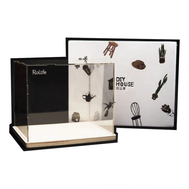 Boîtier en plexiglas pour modèles de maisons miniatures