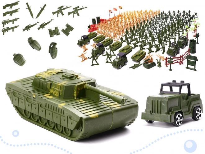 Ensemble de soldats en plastique avec accessoires - 307 pièces