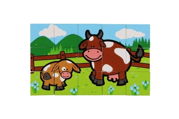 Blocs en bois Mes premiers animaux 15 pcs