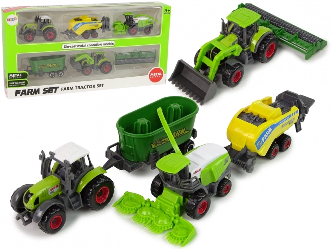 Ensemble de 6 véhicules agricoles Tracteur Moissonneuse Pièces métalliques