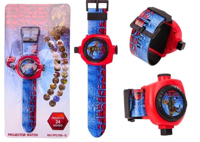 Montre électronique avec projecteur de dinosaures 24 images