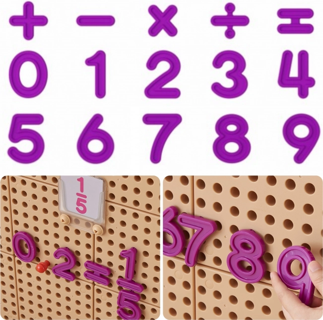 Masterkidz set de chiffres et de signes mathématiques pour panneaux muraux STEM, 82 pièces