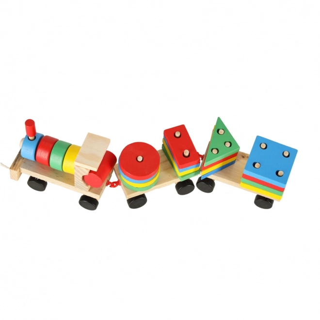 Train en bois avec formes