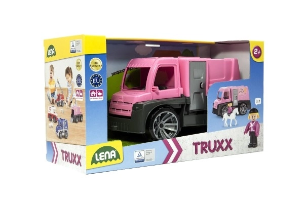 Auto Truxx transport de chevaux avec figurines en plastique 26cm dans une boîte 39x22x16cm 24m+