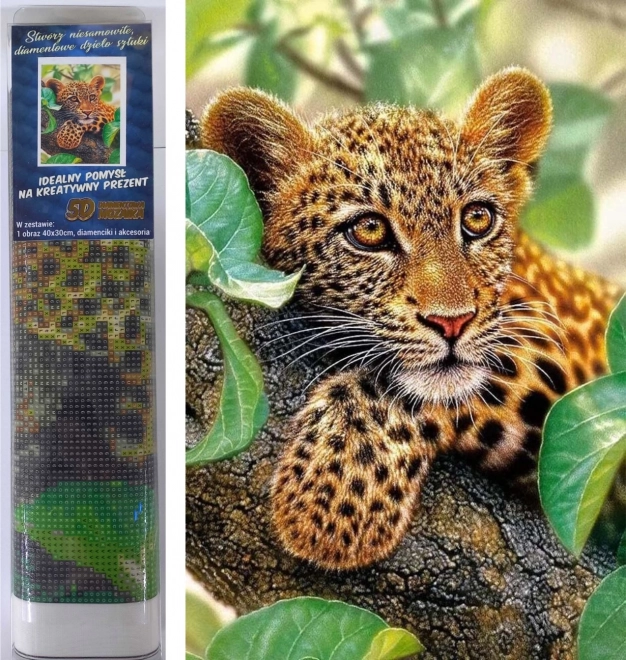 Kit de peinture au diamant - léopard