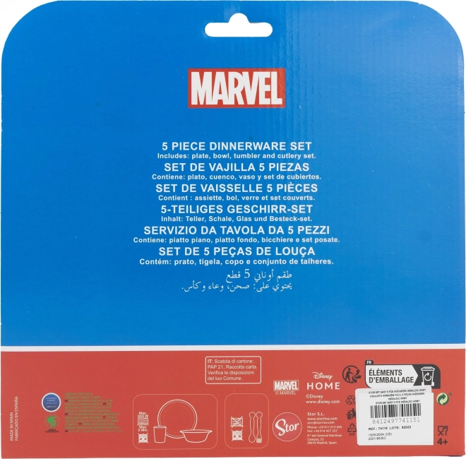 STOR Ensemble de Vaisselle 5 en 1 Avengers pour Enfants