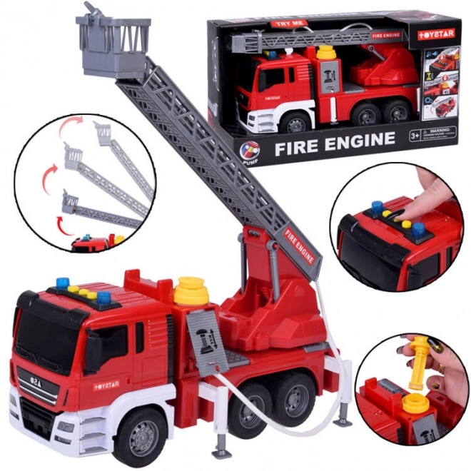 Camion de pompiers avec fonction d'eau et échelle mobile