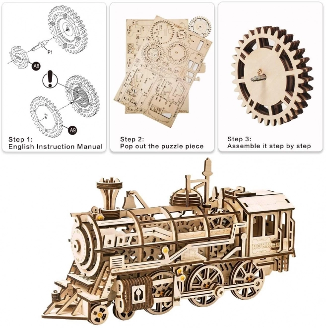 Locomotive - Kit de construction en bois 3D