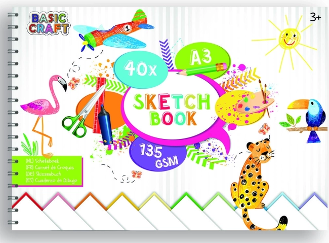Bloc à dessin A3 40 feuilles 135 g/m² Creative Craft Group