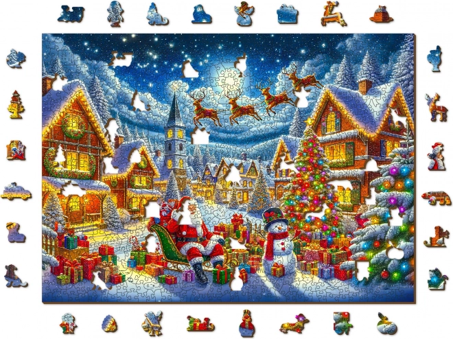 Puzzle en bois Chemin des vacances de Santa