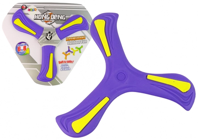 Boomerang disque volant lanceur violet pour enfants
