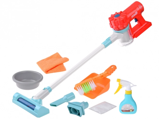 Ensemble de nettoyage pour enfants avec aspirateur sans fil et balayette