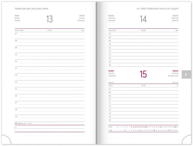 NOTIQUE Agenda Journalier Balacron 2025, bleu foncé, 13 x 18 cm