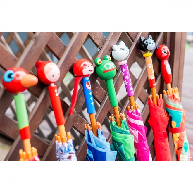 Parapluie coloré pour enfants avec poignée en forme de chat