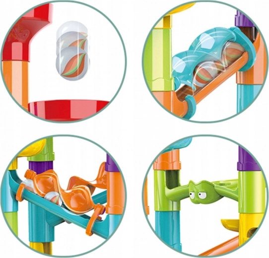 Parcours dynamique avec entonnoirs et spirales