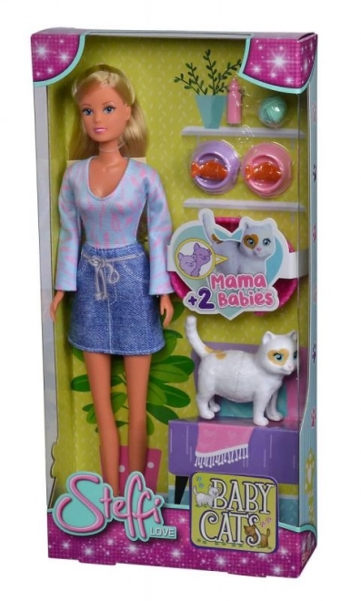 Poupée Steffi et soin des chats