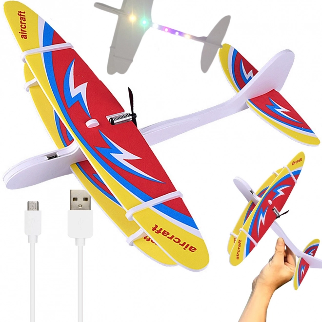 Avion lumineux en polystyrène avec moteur