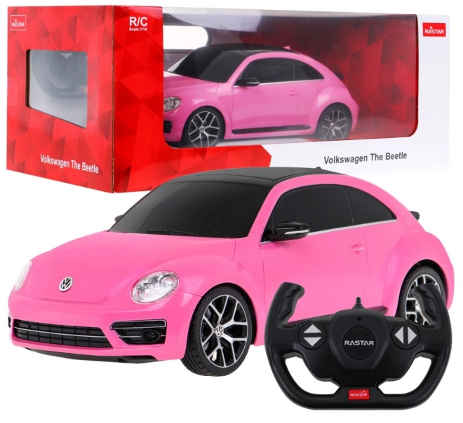 Voiture télécommandée R/C Volkswagen Beetle Rastar 1:14 rose
