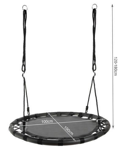 Balançoire nid de corbeau 100 cm noir