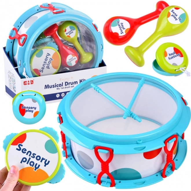 Ensemble d'instruments de musique tambour et maracas